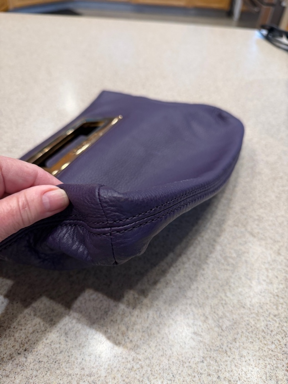 Michael Kors purple Berkeley Leather hand Clutch - Picture 9 of 15